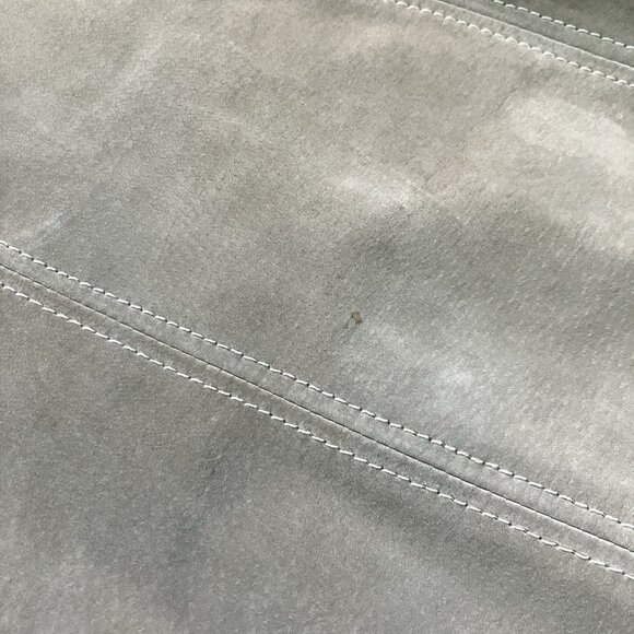 Y2K Danier Suede Leather Dress Womens 4 Tan Vintage 2000s Biker Stitching - Picture 14 of 14